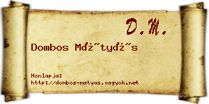 Dombos Mátyás névjegykártya