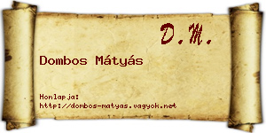 Dombos Mátyás névjegykártya