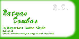 matyas dombos business card