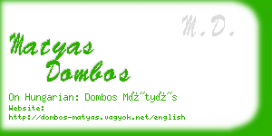 matyas dombos business card